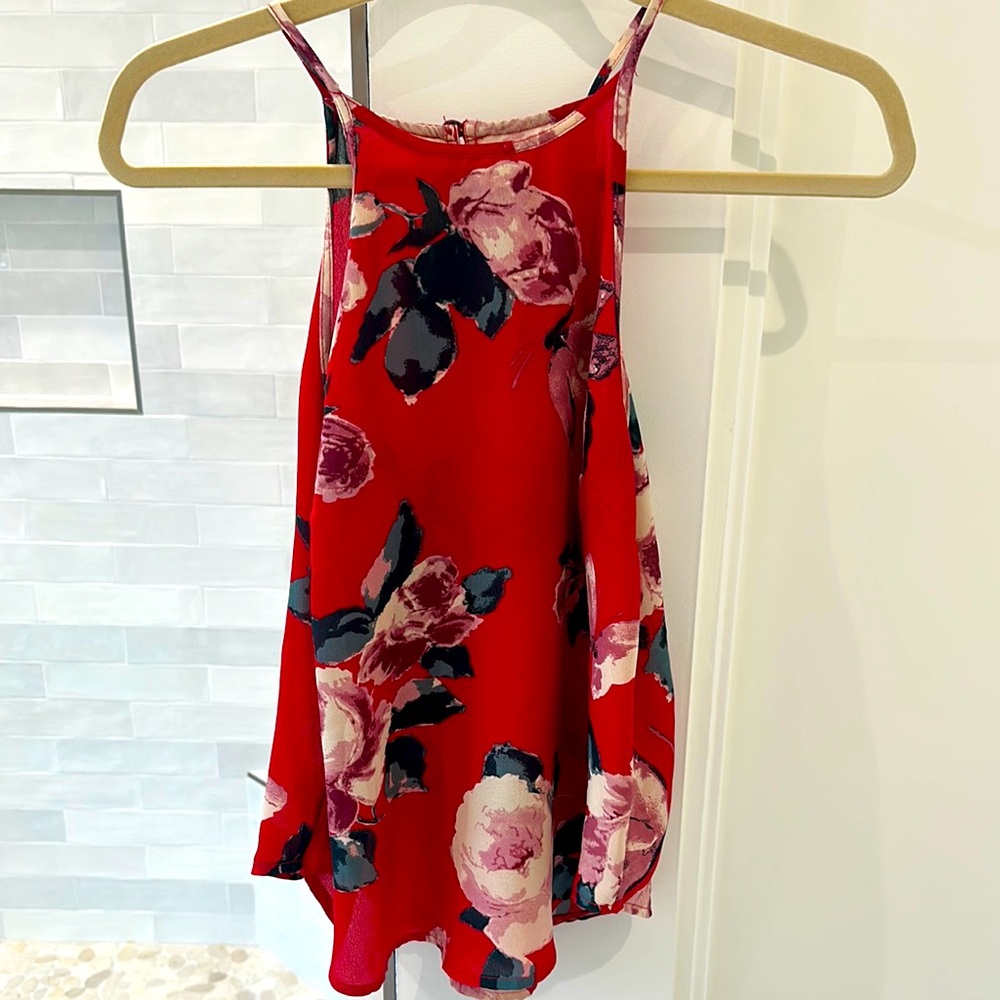 Abercrombie & Fitch Red Floral Blouse Size Small